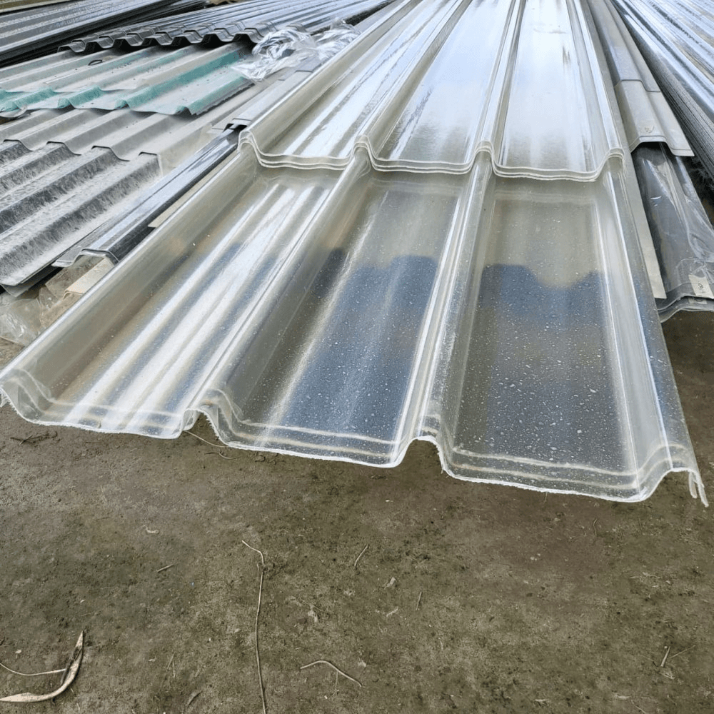 Stacked corrugated translucent FRP roofing sheets