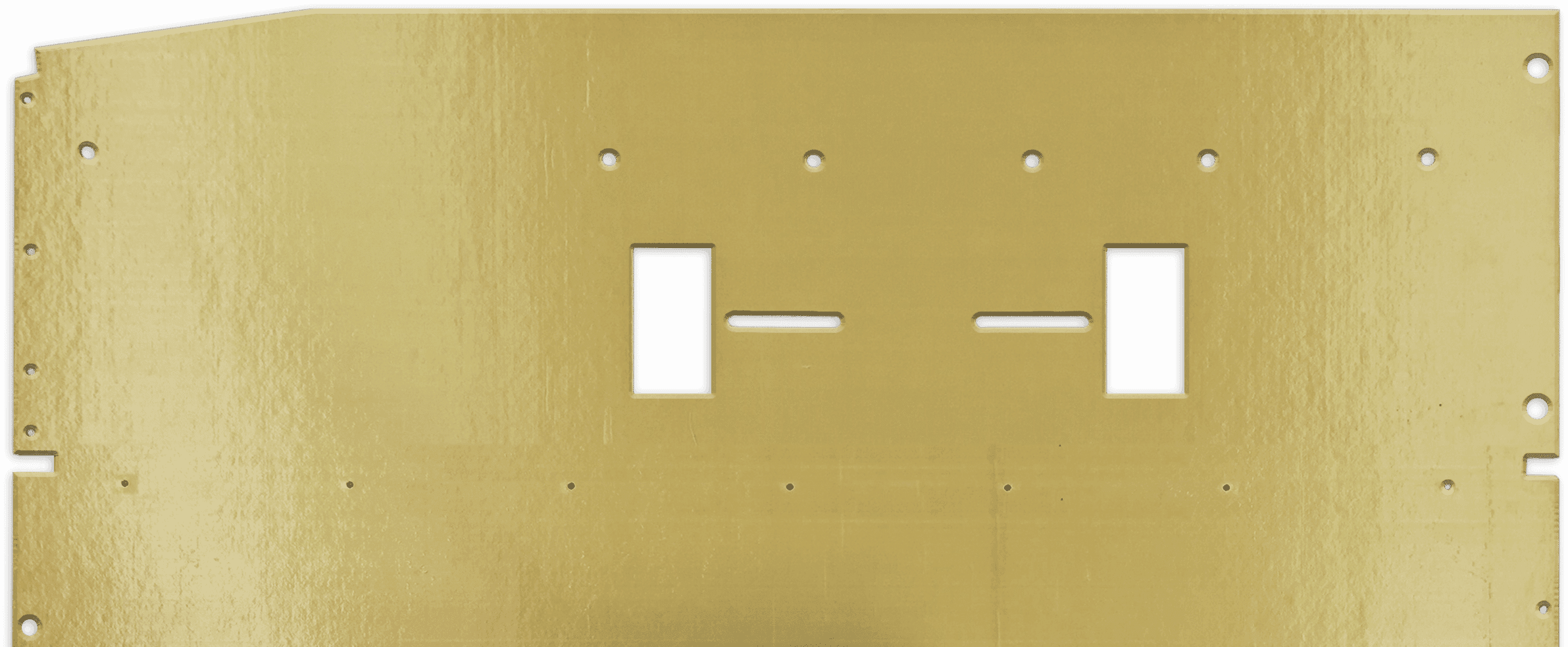 Aramid composite spall liner panel component with mounting cutouts