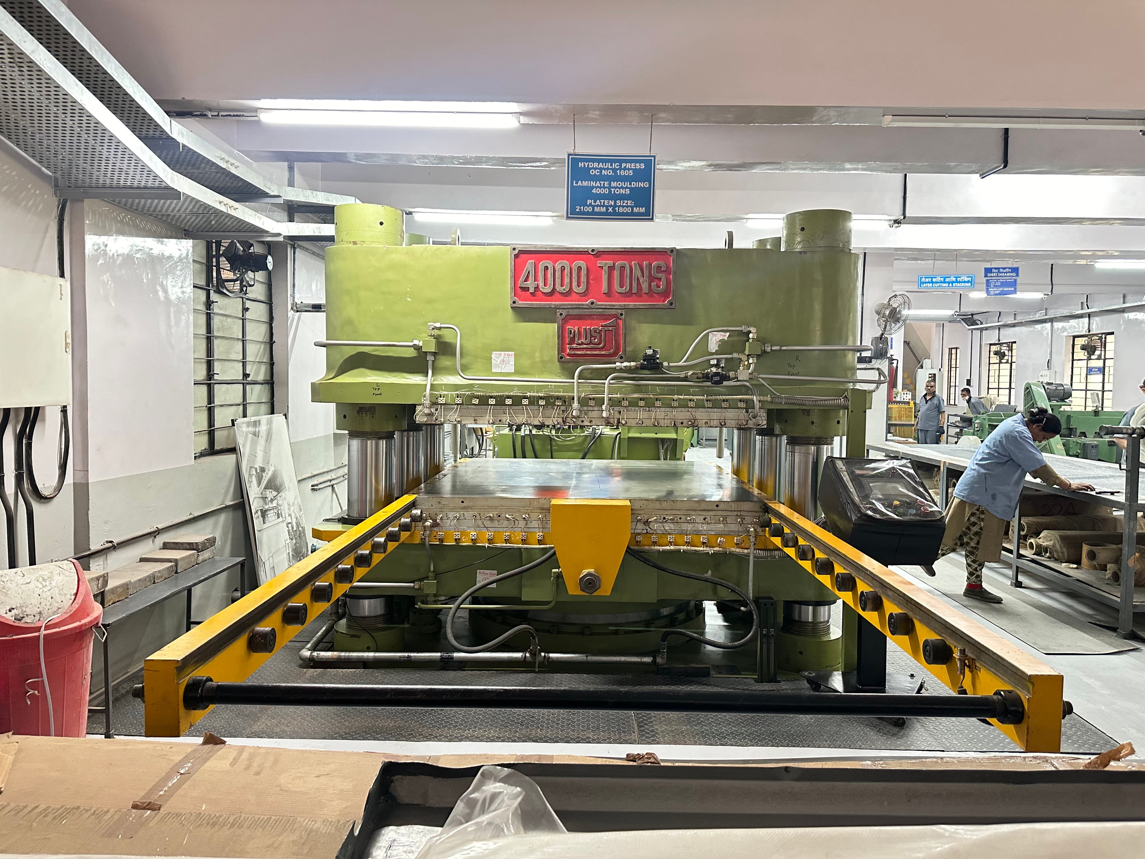 4000-ton hydraulic press used for FRP laminate moulding at our Bhosari facility